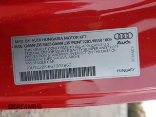 2006 Audi TT with VIN TRUTC28N661002862, listed as a Copart auction lot 80904884 with 89,190 mi miles and Salvage Title. Bid and sale history available at carsss.com. Image 13.