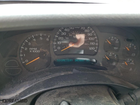 2004 Chevrolet Silverado 1500 LS with VIN 2GCEK19T941203854, listed as a Copart auction lot 43809335 with 303,087 mi miles and Salvage Title. Bid and sale history available at carsss.com. Image 9.