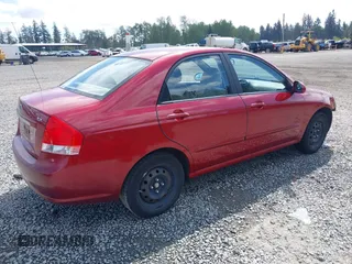 2009 Kia Spectra EX with VIN KNAFE222195661572, listed as a IAAI auction lot 42148750 with 137,773 mi miles. Bid and sale history available at carsss.com. Image 4.