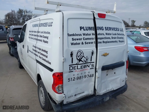 2015 Chevrolet City Express Cargo Van LS with VIN 3N63M0YN4FK719591, listed as a IAAI auction lot 41581603 with 163,778 mi miles. Bid and sale history available at carsss.com. Image 3.