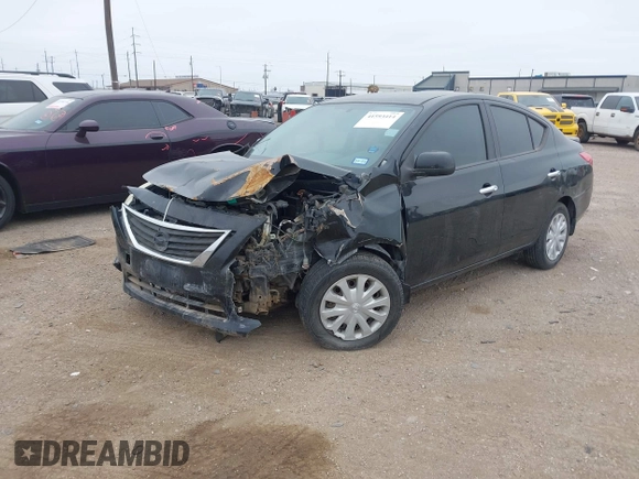 2014 Nissan Versa S with VIN 3N1CN7AP1EK447569, listed as a IAAI auction lot 41593414 with 123,953 mi miles. Bid and sale history available at carsss.com. Image 2.