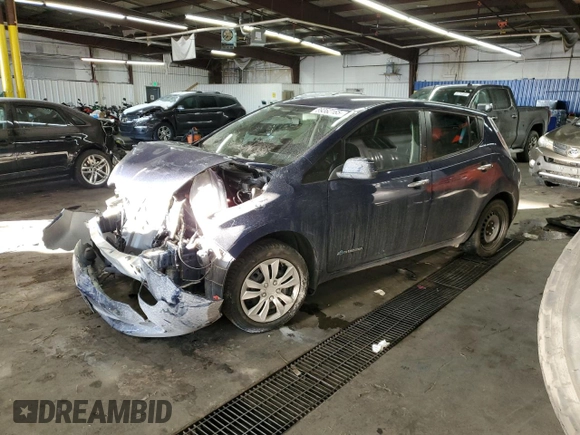2017 Nissan LEAF S with VIN 1N4BZ0CP1HC305028, listed as a Copart auction lot 89362165 with 46,046 mi miles and Salvage Title. Bid and sale history available at carsss.com. Image 1.