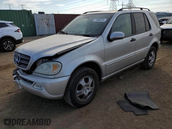 2003 Mercedes-Benz M-Class 3.7L with VIN 4JGAB57E33A421993, listed as a Copart auction lot 71800334 with 210,086 mi miles and Salvage Title. Bid and sale history available at carsss.com. Image 1.