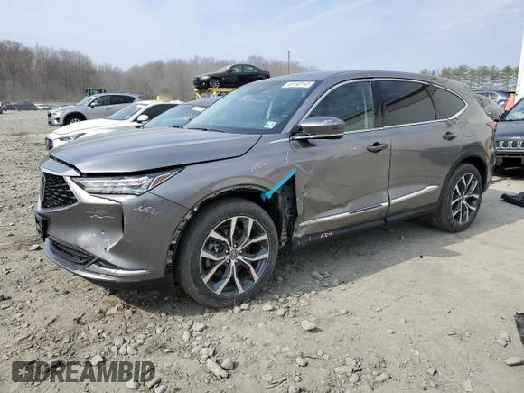 2022 Acura MDX w/Technology Package with VIN 5J8YE1H45NL014145, listed as a Copart auction lot 48190145 with 37,849 mi miles and Salvage Title. Bid and sale history available at carsss.com. Image 1.