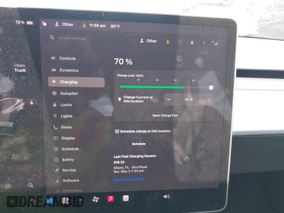 2023 Tesla Model 3 z VIN 5YJ3E1EA3PF435158, wystawiony jako IAAI lot #42356031 z przebiegiem 41 408 mil mil oraz . Historia ofert i sprzedaży dostępna na DreamBid. Obrazek 17.
