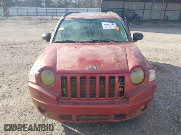2007 Jeep Compass Sport with VIN 1J8FT47W17D190308, listed as a IAAI auction lot 41605793 with 1 mi miles. Bid and sale history available at carsss.com. Image 10.