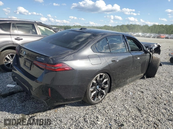 2024 BMW i5 eDrive40 with VIN WBY33FK04RCR49355, listed as a Copart auction lot 55828475 with Not Provided miles and Salvage Title. Bid and sale history available at DreamBid. Image 3.
