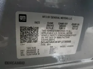 2023 Buick Enclave Essence with VIN 5GAEVAKW4PJ238888, listed as a Copart auction lot 42704835 with 44,310 mi miles and Salvage Title. Bid and sale history available at carsss.com. Image 14.