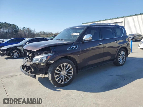 2015 Infiniti QX80 with VIN JN8AZ2ND4F9770423, listed as a Copart auction lot 48514955 with 88,688 mi miles and Salvage title. Bid and sale history available at DreamBid. Image 1.