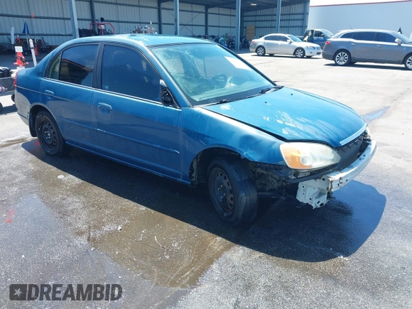 2003 Honda Civic LX with VIN 2HGES165X3H598298, listed as a IAAI auction lot 42035109 with 216,806 mi miles. Bid and sale history available at carsss.com. Image 1.
