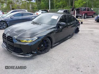2024 BMW M3 Competition with VIN WBS33AY0XRFS35085, listed as a IAAI auction lot 42353608 with 6,991 mi miles and . Bid and sale history available at DreamBid. Image 6.