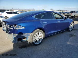 2017 Tesla Model S 100D with VIN 5YJSA1E25HF191059, listed as a Copart auction lot 49171575 with 174,766 mi miles and Salvage Title. Bid and sale history available at carsss.com. Image 3.