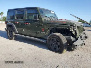 2021 Jeep Wrangler Unlimited Willys with VIN 1C4HJXDN9MW523180, listed as a Copart auction lot 52513505 with 106,130 mi miles and Salvage title. Bid and sale history available at DreamBid. Image 4.