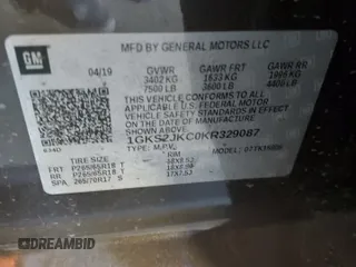 2019 GMC Yukon XL SLT Standard Edition with VIN 1GKS2JKC0KR329087, listed as a Copart auction lot 86979064 with 0 mi miles and Salvage Title. Bid and sale history available at carsss.com. Image 14.