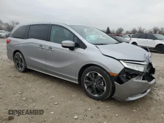 2024 Honda Odyssey Elite with VIN 5FNRL6H99RB036997, listed as a Copart auction lot 85780134 with 6,813 mi miles and Salvage Title. Bid and sale history available at carsss.com. Image 4.