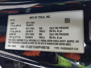 2023 Tesla Model 3 с VIN 5YJ3E1EA6PF496746, выставлен на аукционе IAAI как лот 42344330 с пробегом 39 780 миль миль и . История ставок и продаж доступна на DreamBid. Изображение 9.