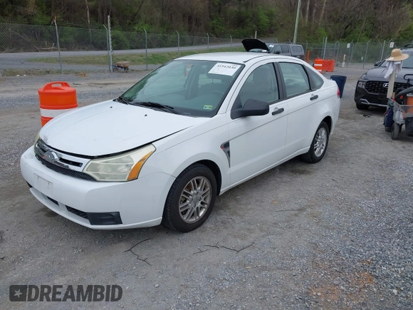 2008 Ford Focus SE with VIN 1FAHP35N08W122604, listed as a IAAI auction lot 41942030 with 89,034 mi miles. Bid and sale history available at carsss.com. Image 2.