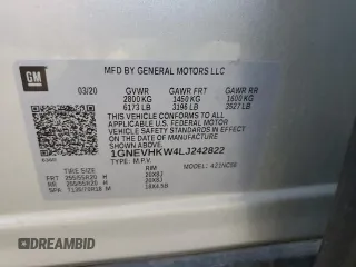 2020 Chevrolet Traverse LT Leather with VIN 1GNEVHKW4LJ242822, listed as a Copart auction lot 67163863 with 108,230 mi miles. Bid and sale history available at carsss.com. Image 12.