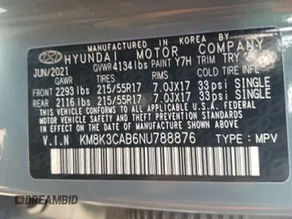 2022 Hyundai Kona SEL with VIN KM8K3CAB6NU788876, listed as a Copart auction lot 42305193 with 5,497 mi miles. Bid and sale history available at carsss.com. Image 14.