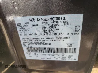 2008 Ford F-150 XL with VIN 1FTRF14V38KC73242, listed as a Copart auction lot 72579034 with 155,310 mi miles and Salvage Title. Bid and sale history available at carsss.com. Image 12.