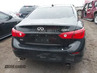 2015 Infiniti Q50 with VIN JN1BV7AR4FM408098, listed as a IAAI auction lot 41571076 with 169,422 mi miles. Bid and sale history available at carsss.com. Image 16.