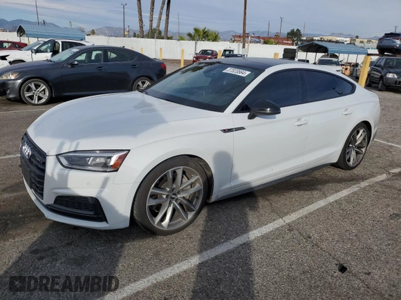 2019 Audi A5 Sportback Premium Plus with VIN WAUENCF53KA092386, listed as a Copart auction lot 37323564 with 56,579 mi miles. Bid and sale history available at carsss.com. Image 1.
