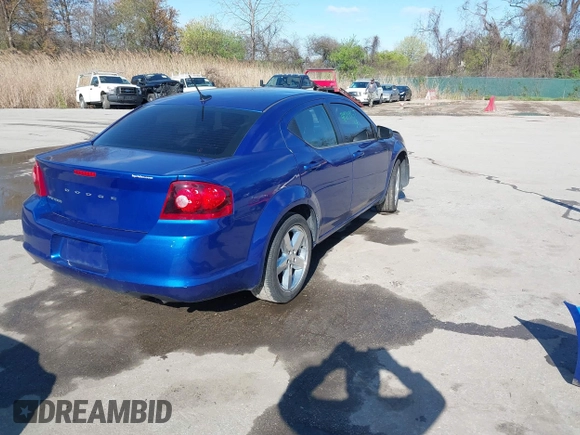 2013 Dodge Avenger SE with VIN 1C3CDZAB6DN653869, listed as a IAAI auction lot 41984957 with 163,626 mi miles. Bid and sale history available at carsss.com. Image 4.