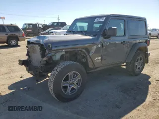 2019 Jeep Wrangler Sport S z VIN 1C4GJXAG1KW635910, wystawiony jako Copart lot #48203115 z przebiegiem 63 996 mil mil oraz Szkoda całkowita • Salvage title. Historia ofert i sprzedaży dostępna na DreamBid. Obrazek 1.