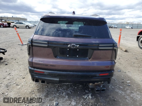 2024 Chevrolet Traverse AWD RS z VIN 1GNEVLKS1RJ198674, wystawiony jako Copart lot #52947305 z przebiegiem 10 550 mil mil oraz Szkoda całkowita • Salvage title. Historia ofert i sprzedaży dostępna na DreamBid. Obrazek 6.