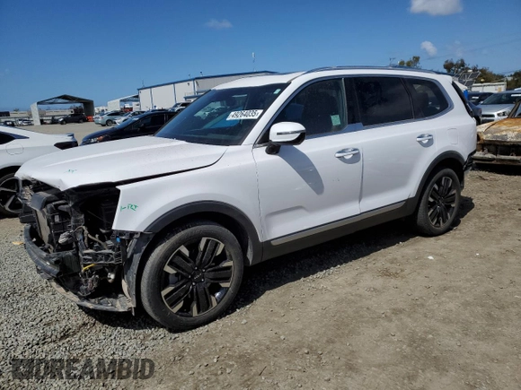 2023 Kia Telluride SX Prestige X-Pro z VIN 5XYP5DGC6PG406392, wystawiony jako Copart lot #49264035 z przebiegiem 25 815 mil mil oraz Szkoda całkowita • Salvage title. Historia ofert i sprzedaży dostępna na DreamBid. Obrazek 1.