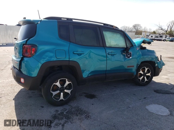 2020 Jeep Renegade Trailhawk z VIN ZACNJBC11LPL33970, wystawiony jako Copart lot #52696575 z przebiegiem 79 633 mil mil oraz Szkoda całkowita • Salvage title. Historia ofert i sprzedaży dostępna na DreamBid. Obrazek 3.