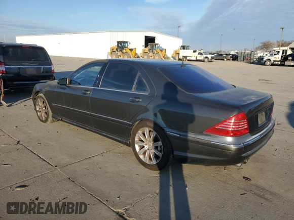 2003 Mercedes-Benz S 55 AMG with VIN WDBNG74J23A378637, listed as a Copart auction lot 88428295 with 128,658 mi miles and Salvage Title. Bid and sale history available at DreamBid. Image 2.