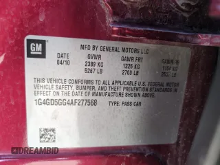 2010 Buick LaCrosse with VIN 1G4GD5GG4AF277568, listed as a Copart auction lot 51916205 with 153,756 mi miles and Clean title. Bid and sale history available at DreamBid. Image 12.