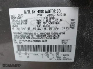 2013 Ford Edge Limited with VIN 2FMDK3K9XDBB74831, listed as a IAAI auction lot 41838562 with 151,106 mi miles. Bid and sale history available at carsss.com. Image 9.
