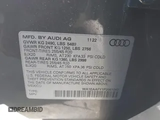 2023 Audi Q5 S line Premium Plus z VIN WA1EAAFY1P2061050, wystawiony jako IAAI lot #41598919 z przebiegiem 29 197 mil mil oraz . Historia ofert i sprzedaży dostępna na DreamBid. Obrazek 9.