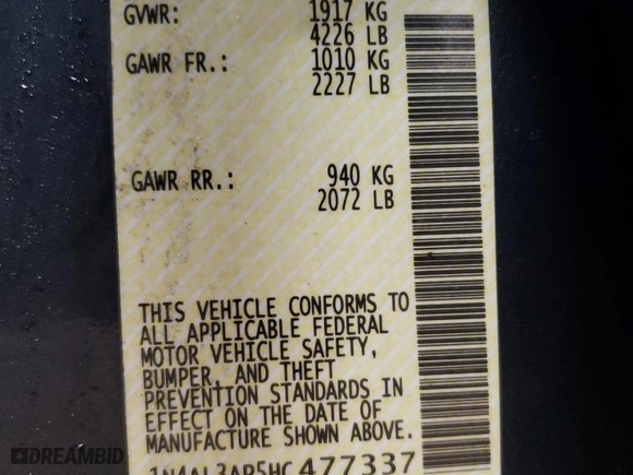 2017 Nissan Altima 2.5 SR with VIN 1N4AL3AP5HC477337, listed as a Copart auction lot 46825165 with 119,492 mi miles and Salvage Title. Bid and sale history available at carsss.com. Image 13.