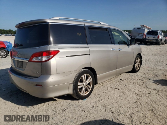 2013 Nissan Quest LE z VIN JN8AE2KP3D9062462, wystawiony jako Copart lot #60337995 z przebiegiem 152 638 mil mil oraz Szkoda całkowita • Salvage title. Historia ofert i sprzedaży dostępna na DreamBid. Obrazek 3.