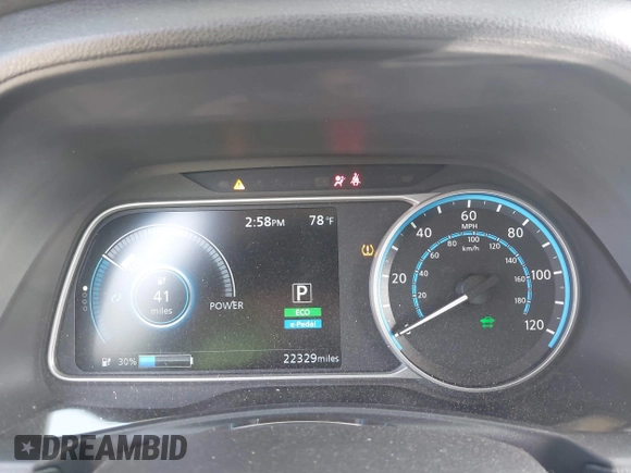 2023 Nissan LEAF S with VIN 1N4AZ1BV5PC554920, listed as a IAAI auction lot 41840547 with 22,329 mi miles and . Bid and sale history available at DreamBid. Image 19.