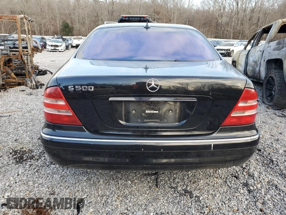 2002 Mercedes-Benz S-Class 5.0L with VIN WDBNG75J72A274447, listed as a Copart auction lot 45355435 with 0 mi miles and Salvage Title. Bid and sale history available at carsss.com. Image 6.