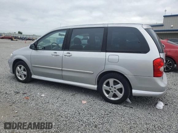 2003 Mazda MPV LX with VIN JM3LW28J730369731, listed as a Copart auction lot 58590885 with 80,179 mi miles and Salvage title. Bid and sale history available at DreamBid. Image 2.