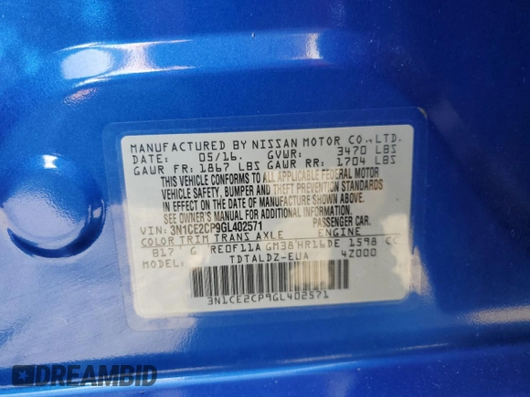 2016 Nissan Note S with VIN 3N1CE2CP9GL402571, listed as a Copart auction lot 55345235 with 147,031 mi miles and Clean Title. Bid and sale history available at DreamBid. Image 13.