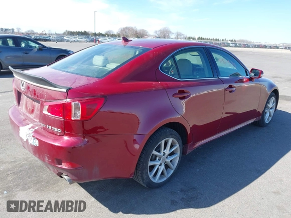 2013 Lexus IS 250 with VIN JTHCF5C23D5063834, listed as a IAAI auction lot 41869694 with 74,660 mi miles and . Bid and sale history available at DreamBid. Image 4.
