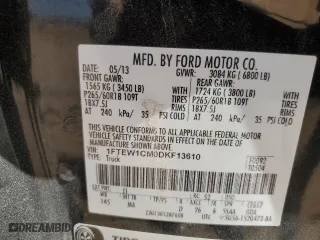 2013 Ford F-150 XL with VIN 1FTEW1CM0DKF13610, listed as a Copart auction lot 47131285 with 149,073 mi miles and Salvage Title. Bid and sale history available at carsss.com. Image 12.