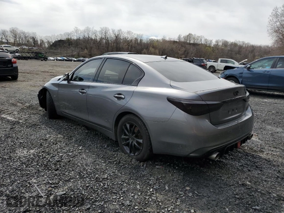 2019 Infiniti Q50 Luxe with VIN JN1EV7AR7KM557600, listed as a Copart auction lot 52033465 with 48,542 mi miles and Salvage title. Bid and sale history available at DreamBid. Image 2.