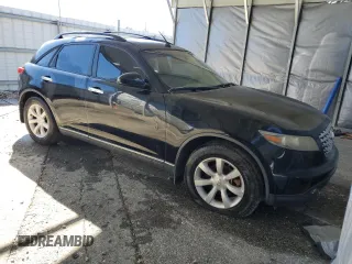 2005 Infiniti FX with VIN JNRAS08U85X110430, listed as a Copart auction lot 43570854 with Not Provided miles and Clean Title. Bid and sale history available at carsss.com. Image 4.