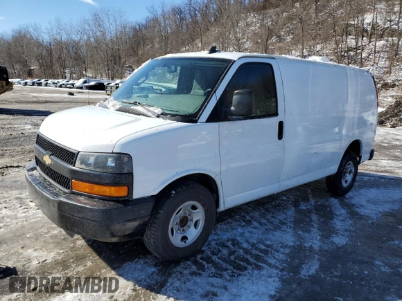 2019 Chevrolet Express Cargo Van with VIN 1GCWGAFG2K1305187, listed as a Copart auction lot 44961535 with 16,054 mi miles and Clean Title. Bid and sale history available at carsss.com. Image 1.