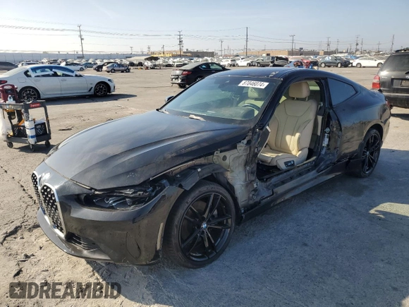 2021 BMW 4 Series 430i with VIN WBA53AP06MCG25175, listed as a Copart auction lot 87046074 with 46,014 mi miles and Clean Title. Bid and sale history available at DreamBid. Image 1.