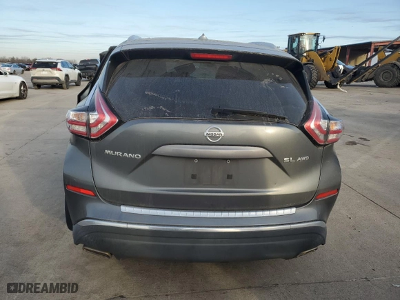 2015 Nissan Murano SL with VIN 5N1AZ2MH8FN218796, listed as a Copart auction lot 42603745 with 0 mi miles and Salvage Title. Bid and sale history available at carsss.com. Image 6.