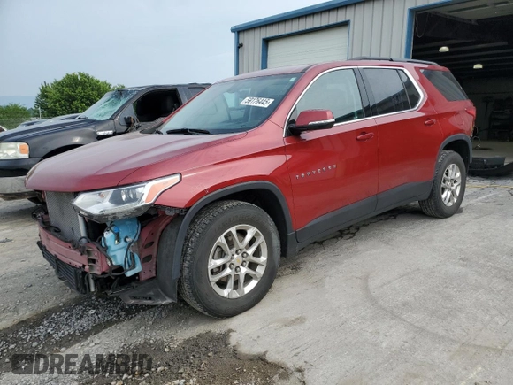 2019 Chevrolet Traverse LT Cloth z VIN 1GNEVGKW8KJ233307, wystawiony jako Copart lot #59176445 z przebiegiem 82 629 mil mil oraz Szkoda całkowita • Salvage title. Historia ofert i sprzedaży dostępna na DreamBid. Obrazek 1.