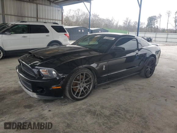 2010 Ford Mustang GT500 with VIN 1ZVBP8JS6A5114864, listed as a Copart auction lot 43198585 with 42,008 mi miles and Salvage title. Bid and sale history available at DreamBid. Image 1.